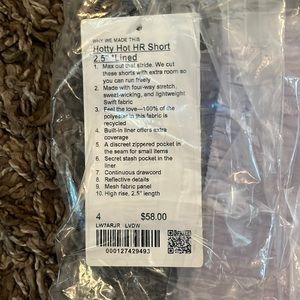Unopened lululemon shorts